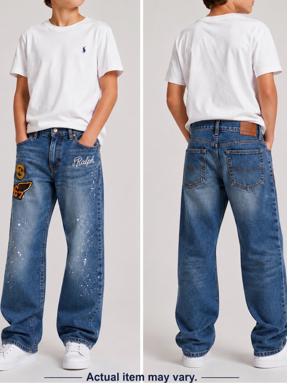 Polo Ralph Lauren Boys 16 Lynwood Relaxed Graphic Paint Splatter Jeans